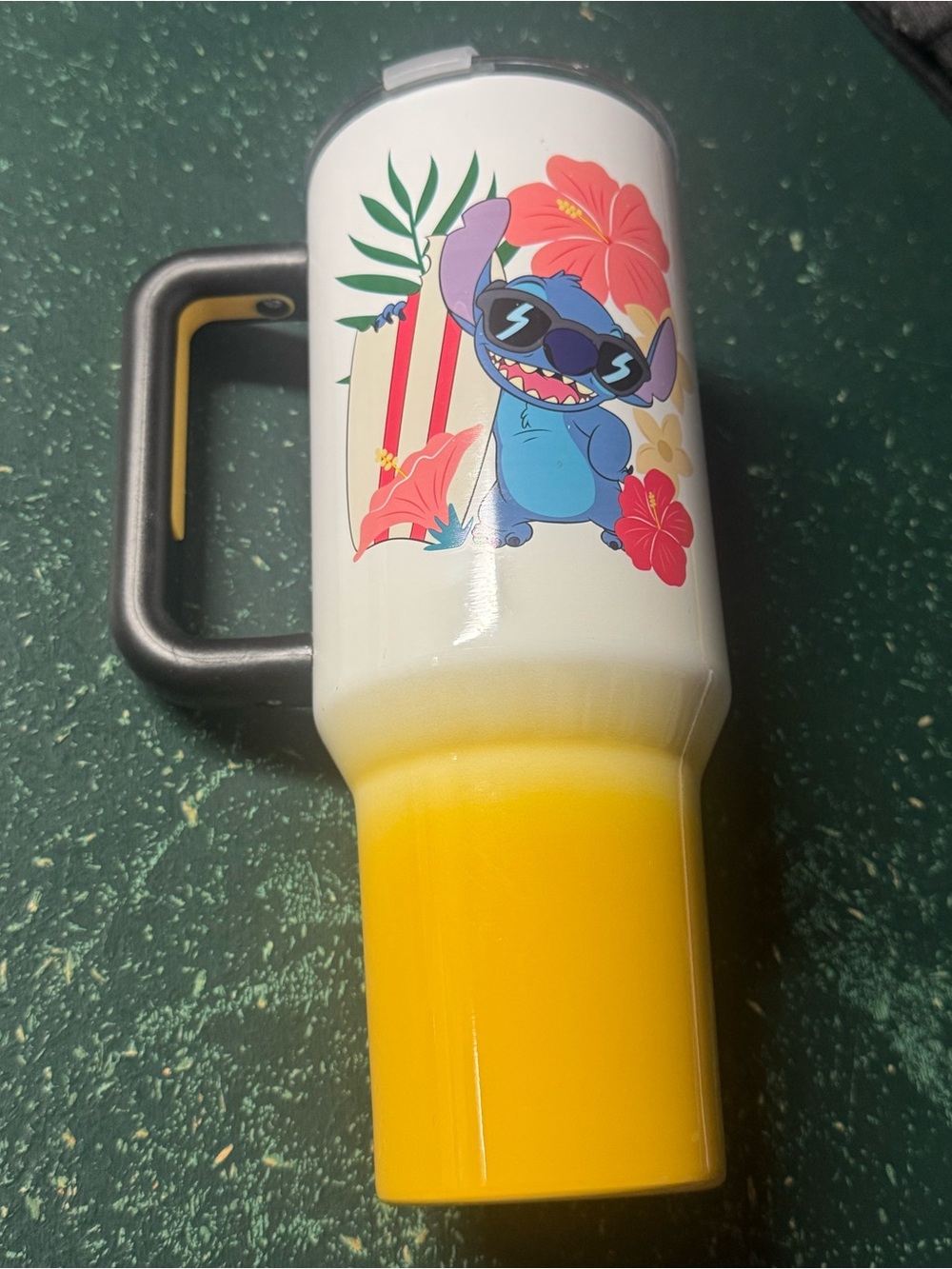 Pre Owned Disney Stitch 40 oz Ombre Floral Tumbler - No Straw